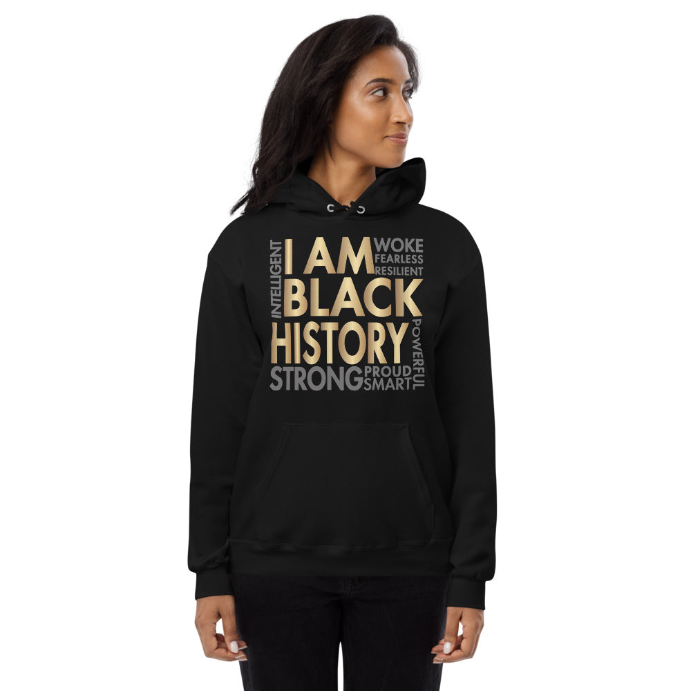 I Am Black History Woke Strong Unisex fleece hoodie