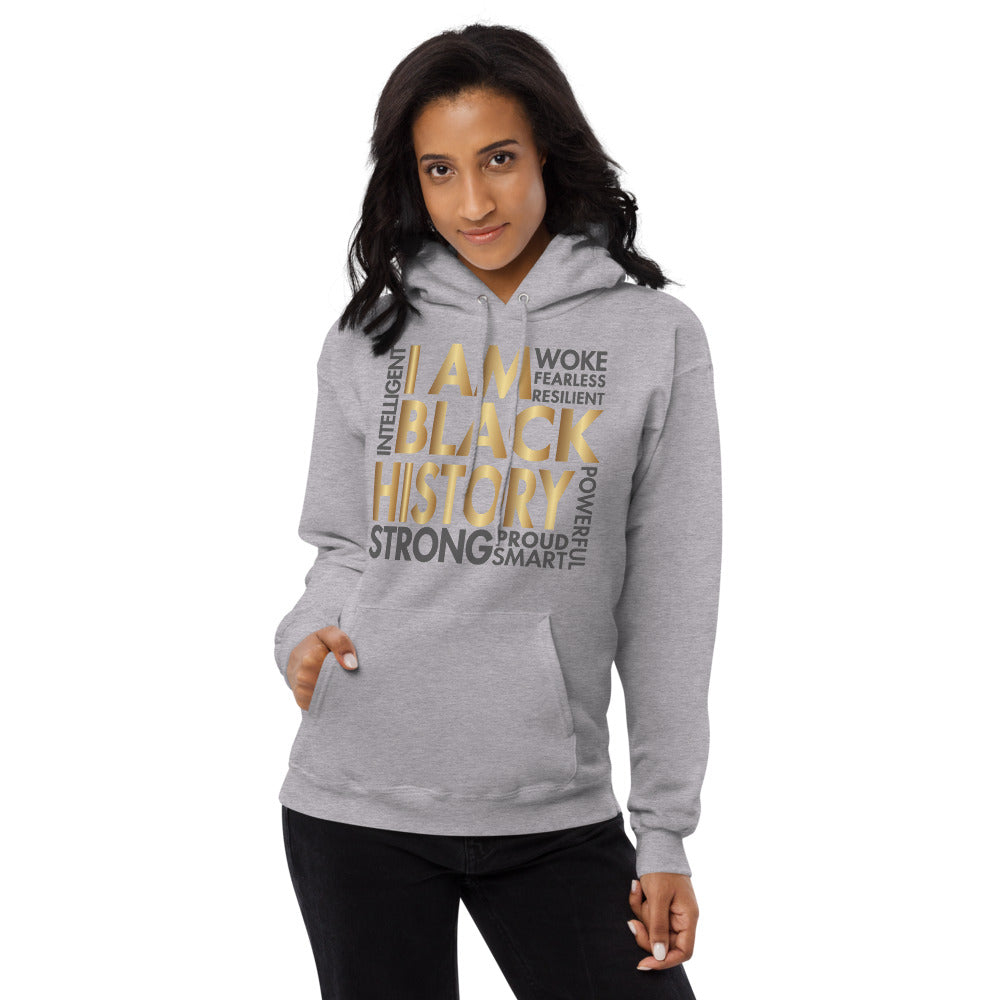 I Am Black History Woke Strong Unisex fleece hoodie