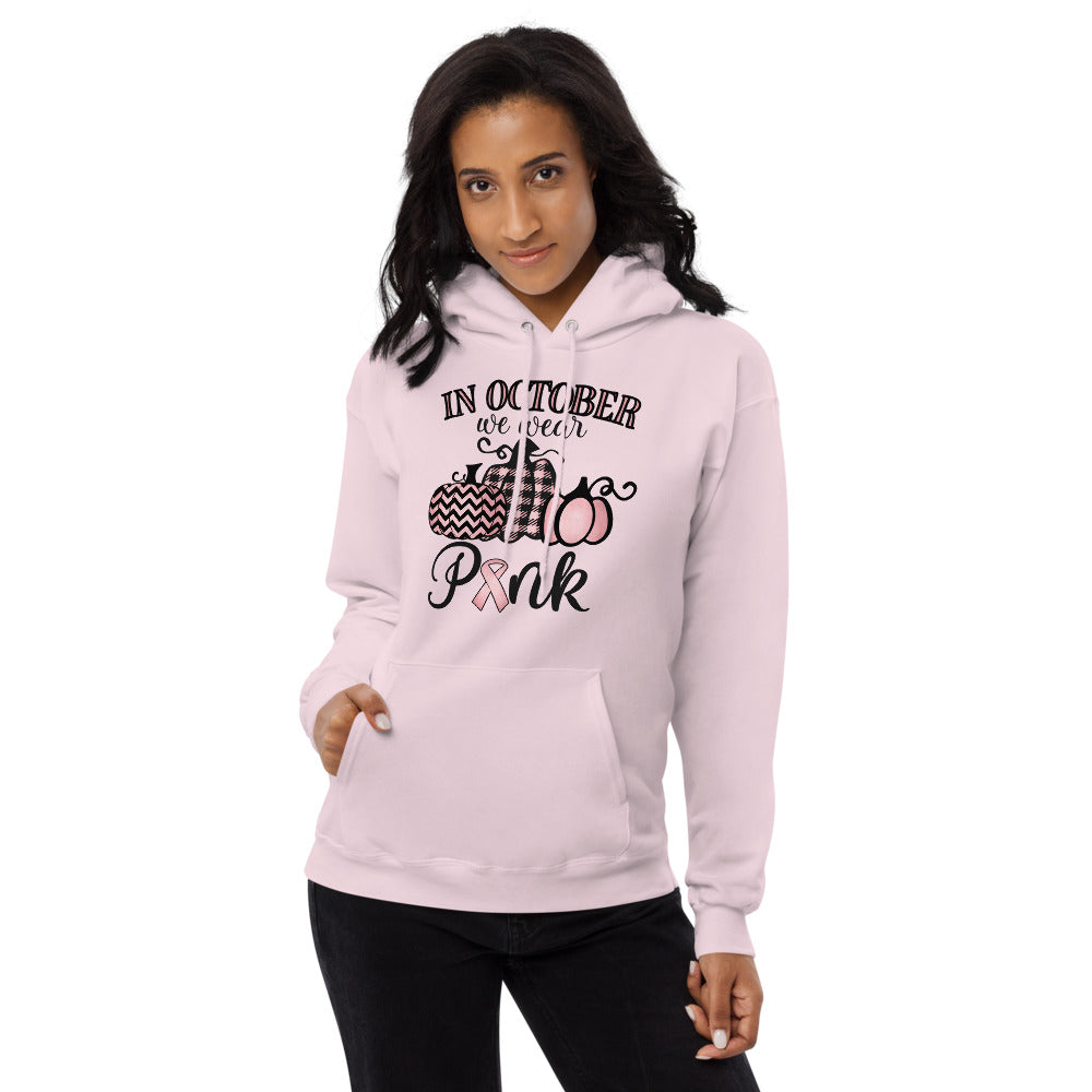 In October We Wear Pink Unisex fleece hoodie