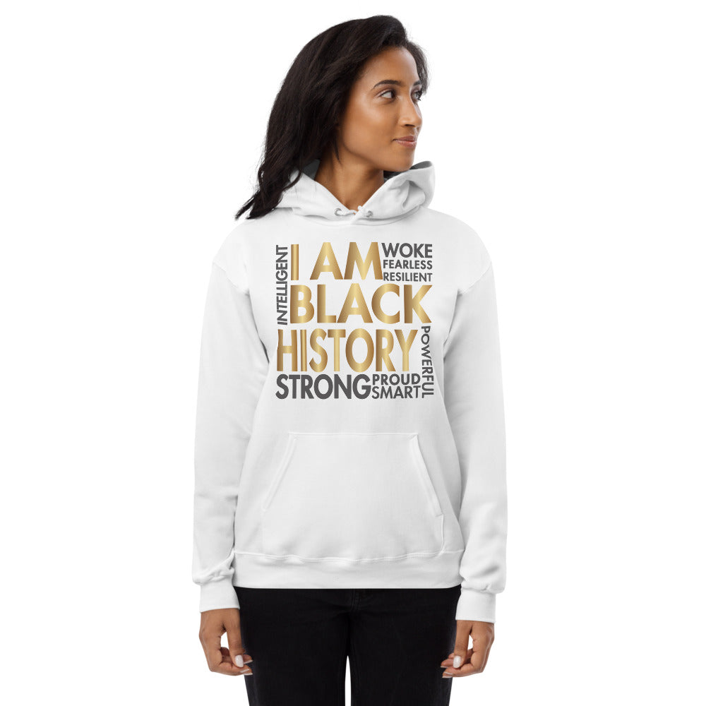 I Am Black History Woke Strong Unisex fleece hoodie