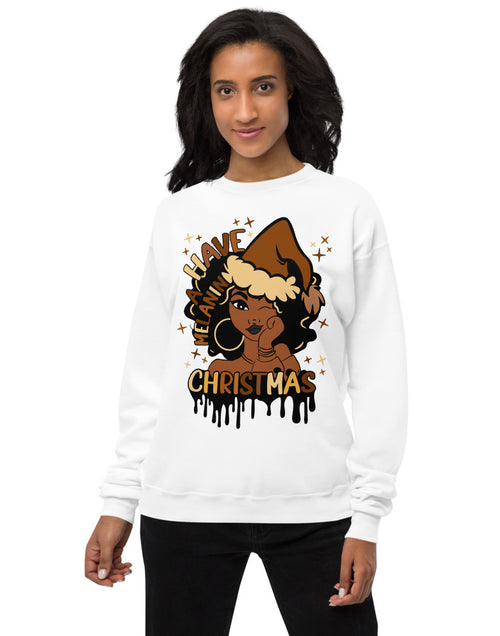 Load image into Gallery viewer, Have A Melanin Christmas Fleece Sweatshirt
