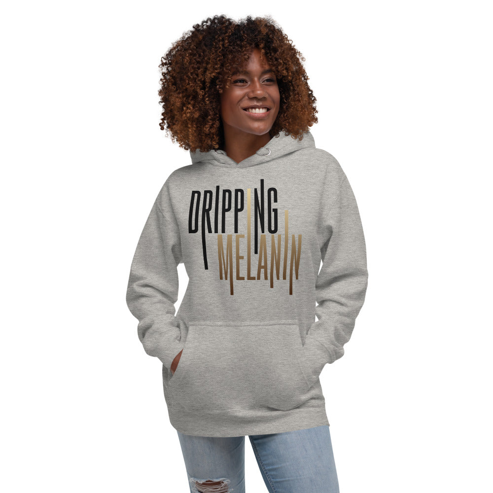 Dripping Melanin White Unisex Hoodie