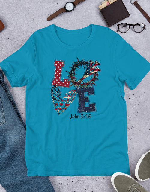 Load image into Gallery viewer, Jesus Love - John 3:16 Short-Sleeve Unisex T-Shirt
