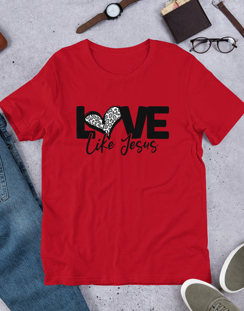 Load image into Gallery viewer, Love Like Jesus Blk Short-Sleeve Unisex T-Shirt
