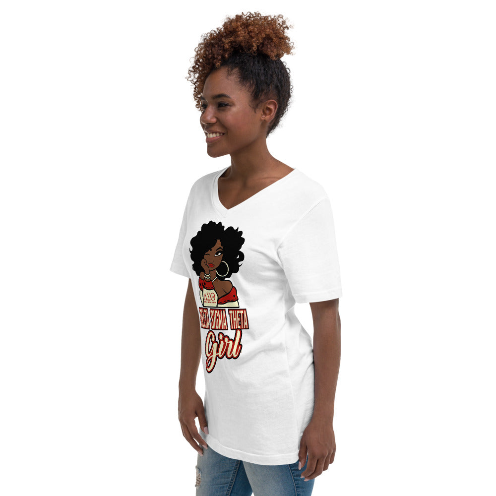 Delta Unisex Short Sleeve V-Neck T-Shirt