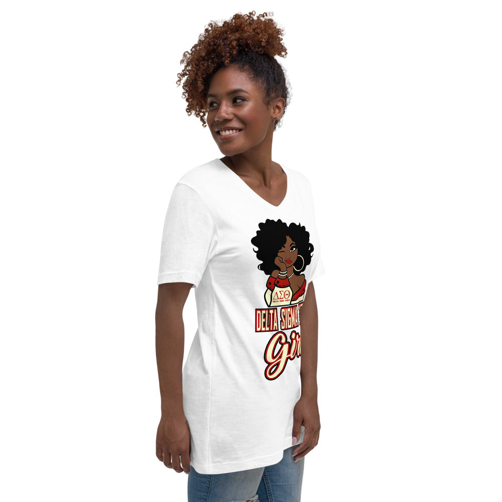 Delta Unisex Short Sleeve V-Neck T-Shirt