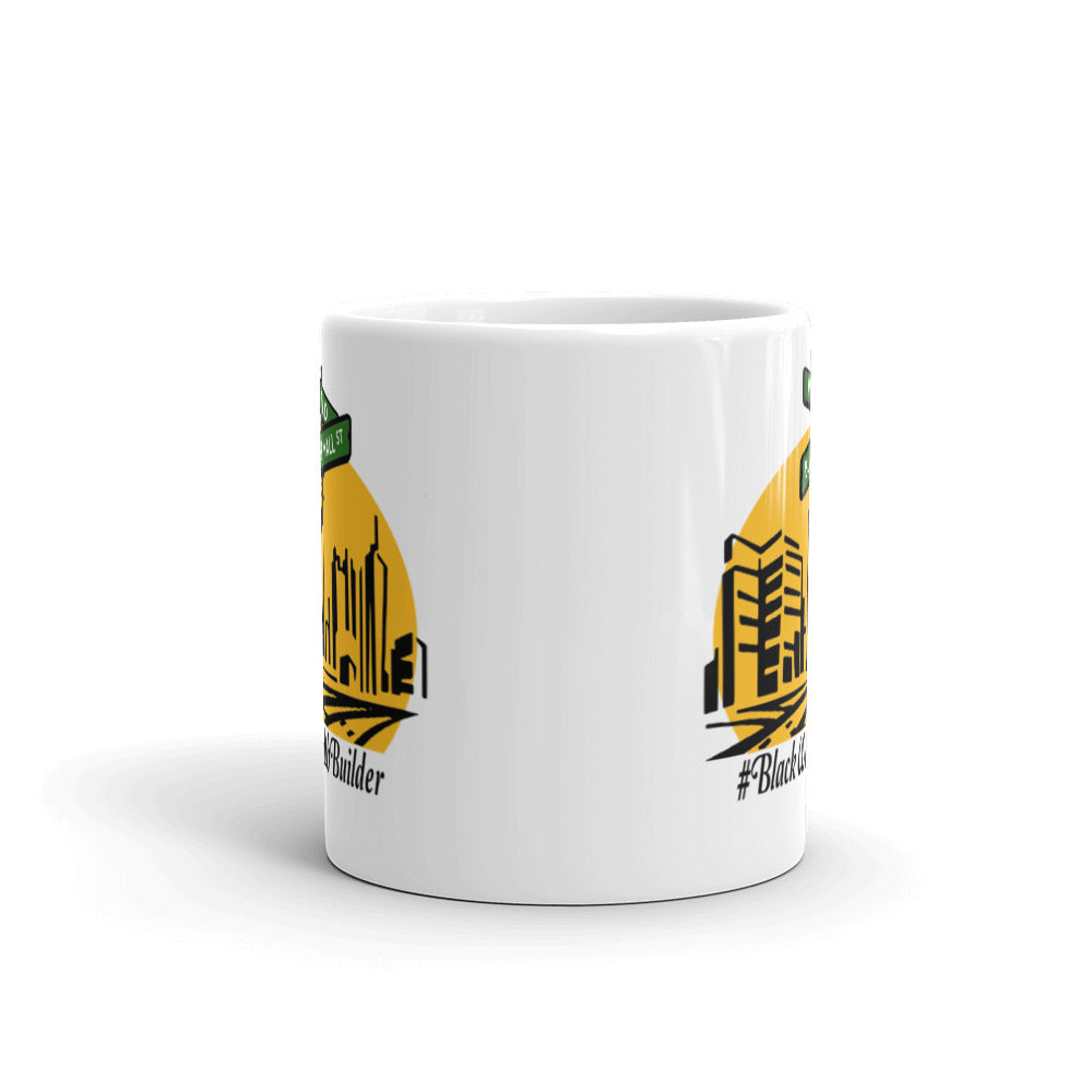 Rebuild Black Wall Street White glossy mug