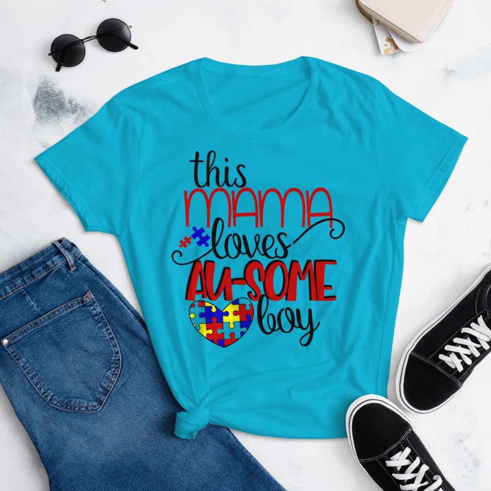 This Mom Love Her Au-Some Boy Women's short sleeve t-shirt