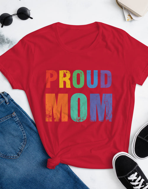 Load image into Gallery viewer, Proud Mom Women&#39;s short sleeve t-shirt
