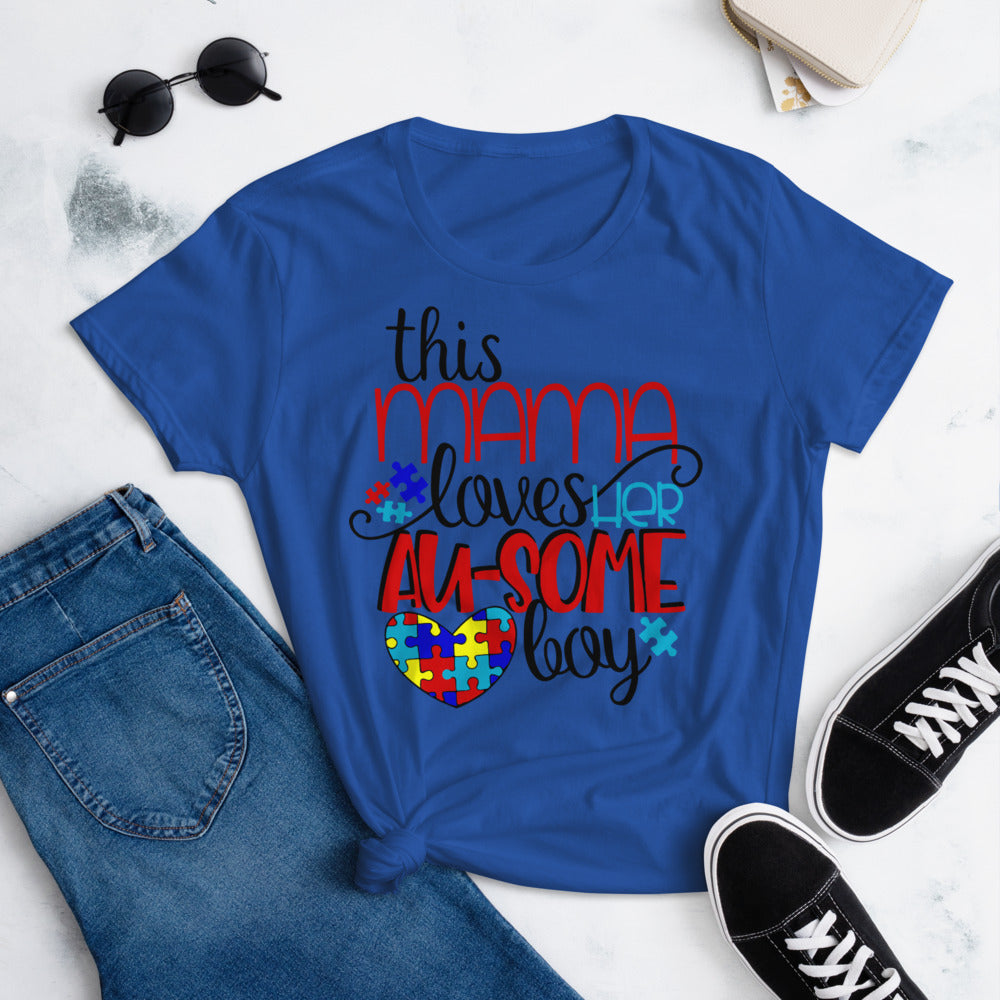 This Mom Love Her Au-Some Boy Women's short sleeve t-shirt